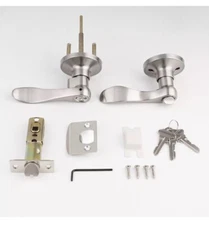 Privacy Door Levers Flat Ball Passage Door knob Wave Entry Handle Brushed Nickel