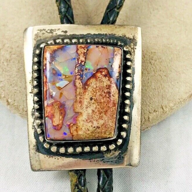 Jerry Cowboy? Стерлинг навахо и яшма? Кожаный боло - Изображение 2 из 4