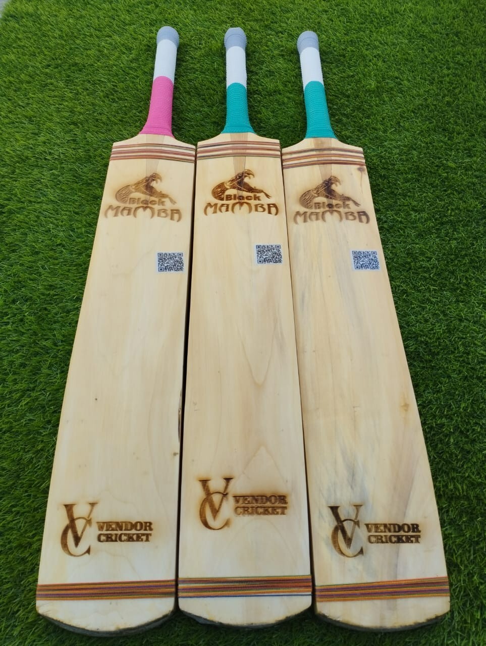 Hard Tennis Cricket Bat Black Mamba Full Cane with Bat Grip Bat Cover 3