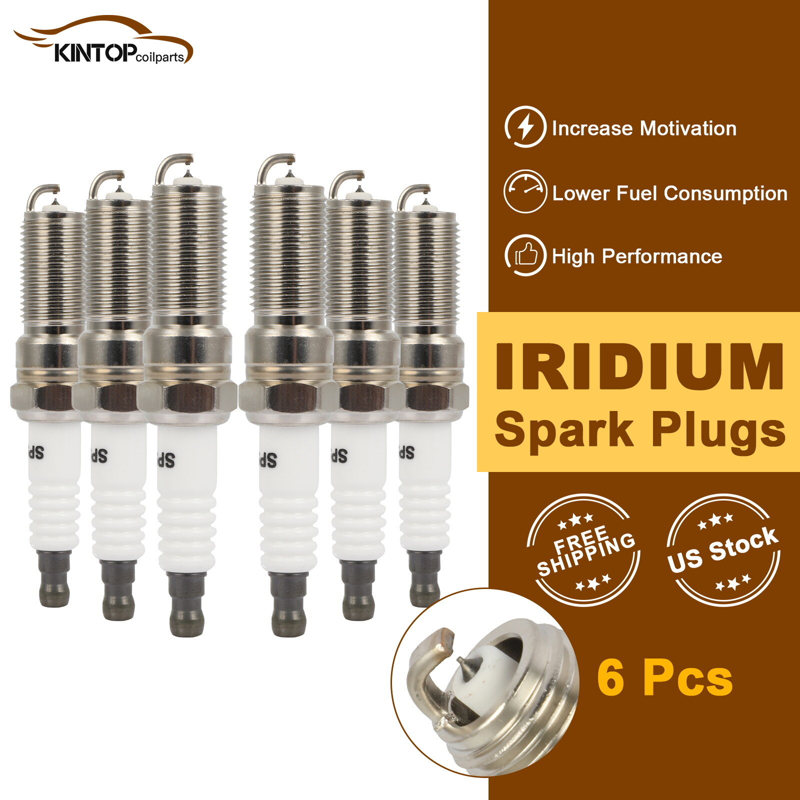 6x Iridium  Platinum Spark Plugs For Lincoln Navigator 3.5L 2015-2018
