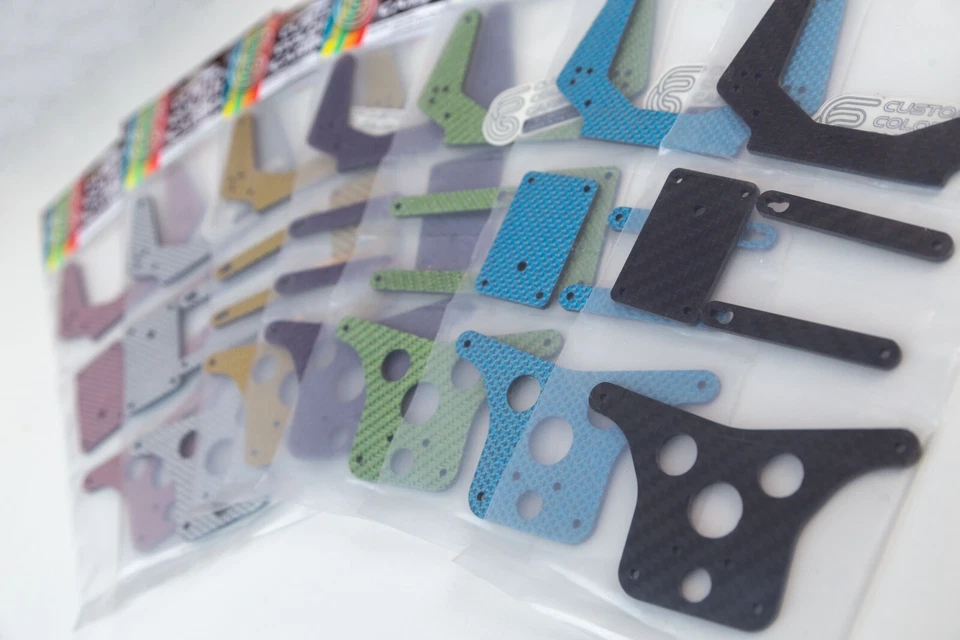 Team Associated RC10 RC10CC Kit de fibra de carbono púrpura Kit de 5 piezas Versión de 6 engranajes Foto 3 de 3