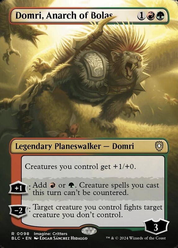 Domri, Anarch of Bolas 0098 Mythic Borderless Foil Bloomburrow MTG Near Mint