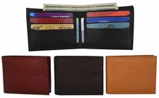 Mens Slim Thin Handcrafted High Quality Bifold Leather Wallet ID Cards Billfold