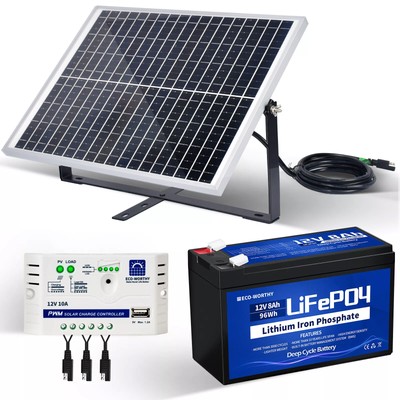 Solarmodule 10W 25W Mono 12V Solarpanel Kit mit 8Ah Lithium LiFePO4 RV