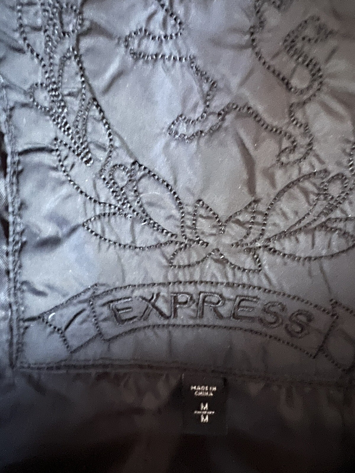 Express Black Parka Medium Down Feather Hooded Sn… - image 13