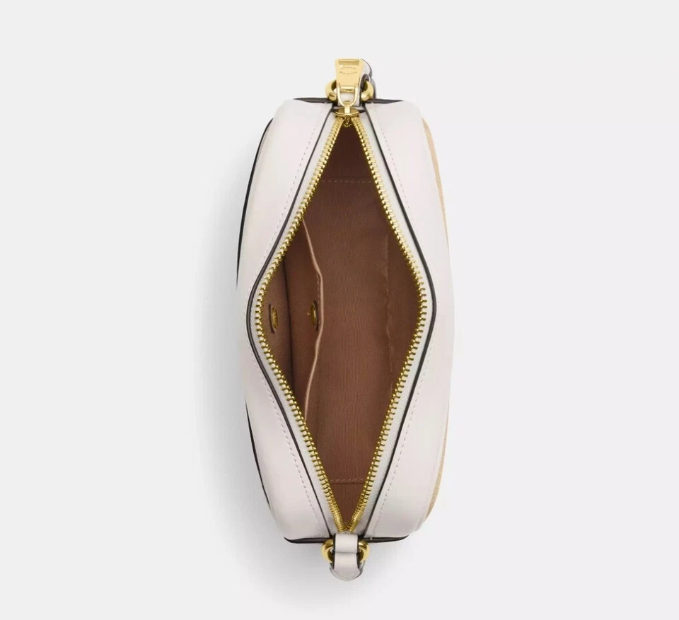 Bolso para cámara Coach CO939 Mini Jamie de lona y cuero rosa estampado de corazón nuevo con etiquetas Foto 4 de 4