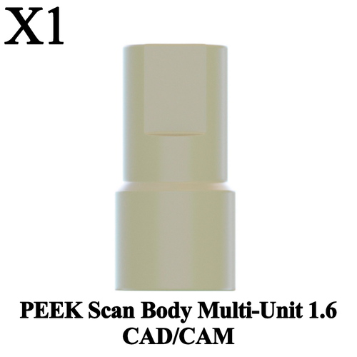 1x Prosthetic PEEK Scan Body Post Multi-Unit 1.6 CAD/CAM Dental ...