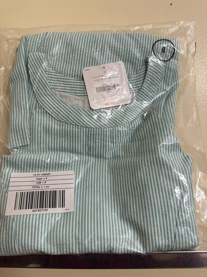 Nuevo VESTIDO de Verano GYMBOREE Niñas Vestido Verde Rayas Talla 8 Foto 4 de 4