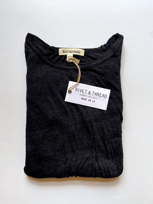 Rivet & Thread x J.Crew - Womens - Cotton Long Sleeve - High-Low (NWT) Black