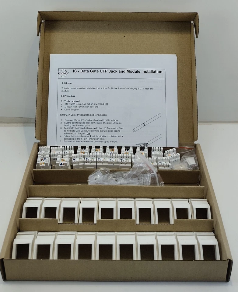 MOLEX MEU-00056-02 IS Data Gate UTP Jack and Module Installation Per Box - Image 2 of 4