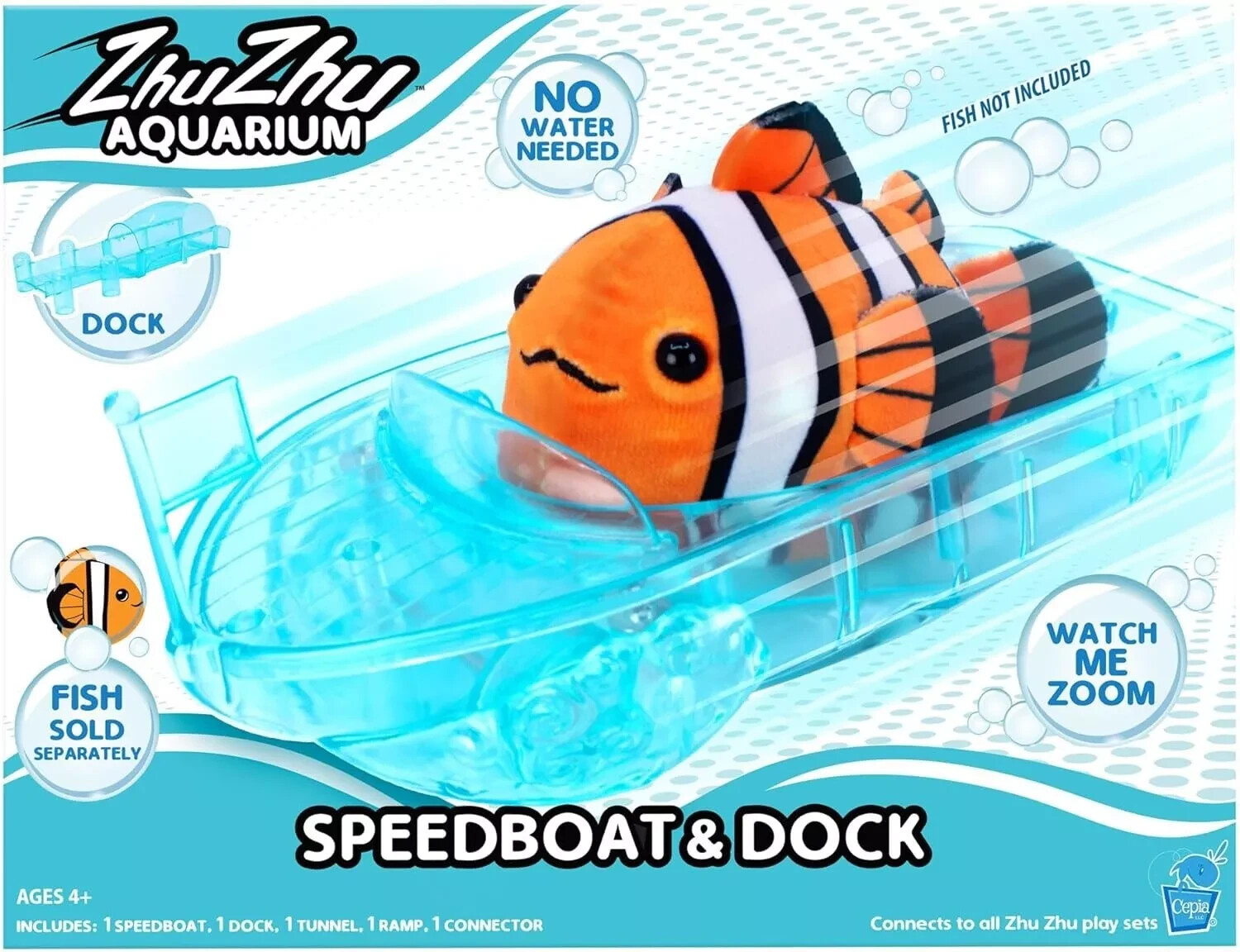 Zhu Zhu PETS Aquarium Speedboat & Dock BRAND NEW IN BOX DAMAGE