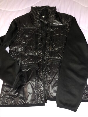 Michael Kors Down Puffer Removable Sleeves Black Jacket Women s Size M
