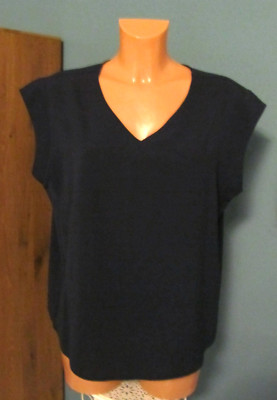Luftige Bluse Damen XXL d'blau ärmellos edel