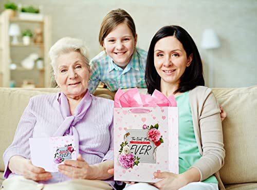 Mothers Day Gift Bags With Handle 13" Large Mother's Day Mom Ever Gifts Bags Wit - Picture 4 of 7