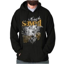 Christian Religious Roses Saved Scripture Hoodie Hooded Sweatshirt Men Women