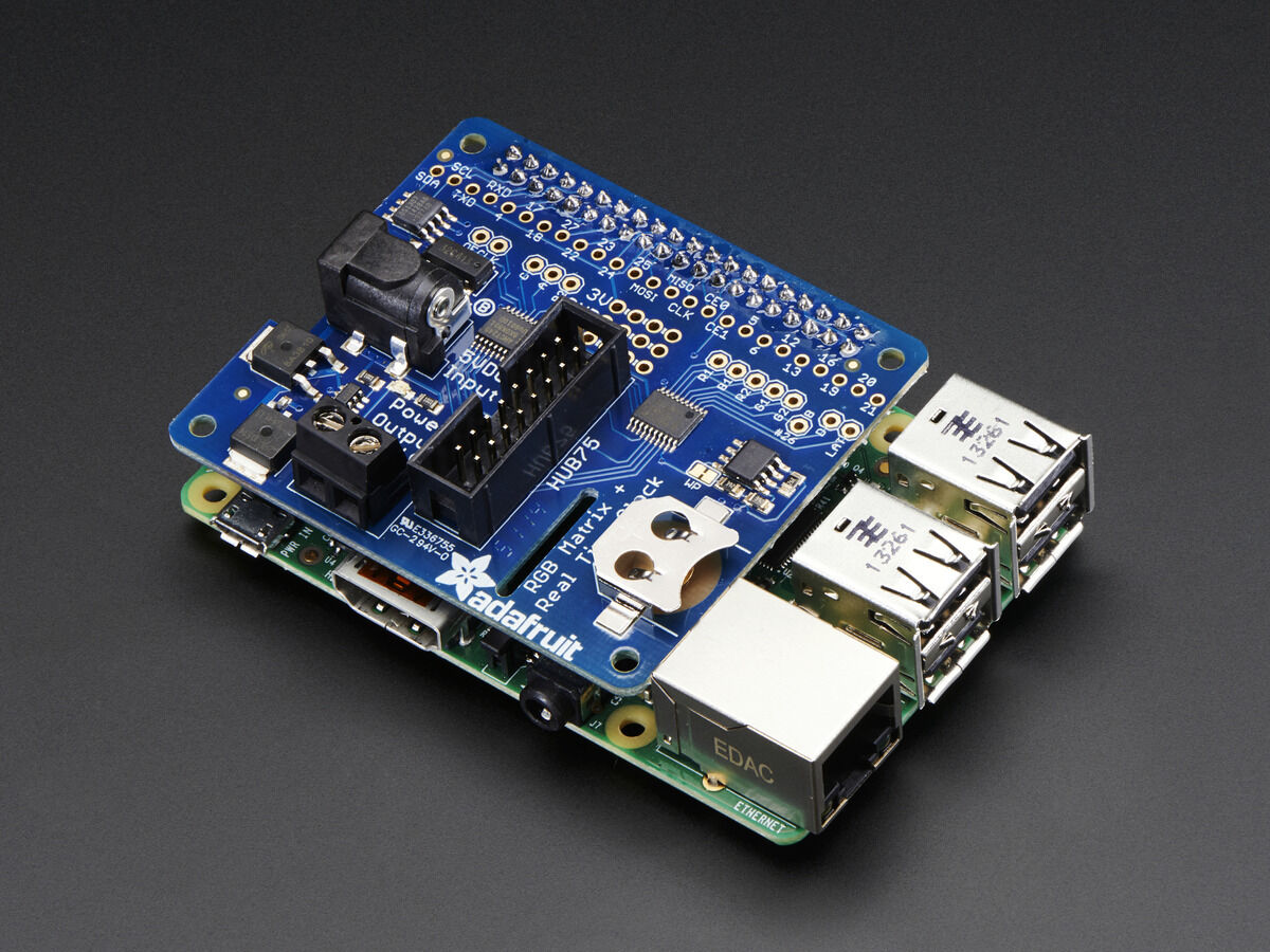 Adafruit RGB-Matrix HAT RTC für Raspberry Pi und LED-Matrizen, Mini Kit, 2345