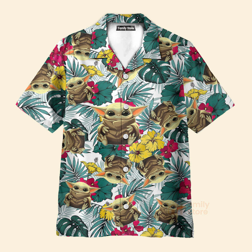 Star Wars Baby Yoda Hawaiian Shirt for Men Women and Kids