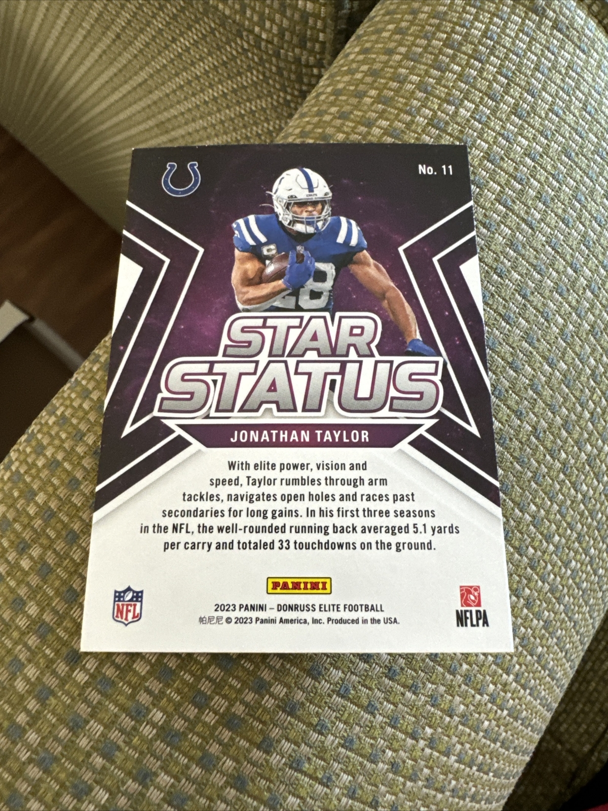 2023 Donruss Elite Jonathan Taylor Star Status Insert #11 - Indianapolis Colts