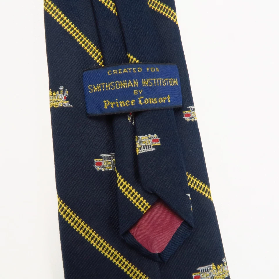 Smithsonian by Prince Consort 蓝色黄金火车轨道条纹机车 57"x3.25" — 第 4/4 张图片