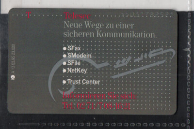 TK241 - Telefonkarte A 13 03.95 - Telesec Sichere Kommunikation, voll 6 DM