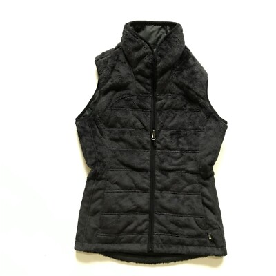 The North Face Mossbud Reversible Vest Womens XS Black Faux Fur