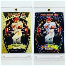 2020 Panini Prizm Fireworks Black Finite 1/1 AND Gold Vinyl 1/1 Mike Trout +Gold