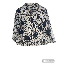 J.Crew Navy and White Floral Blazer Size 4