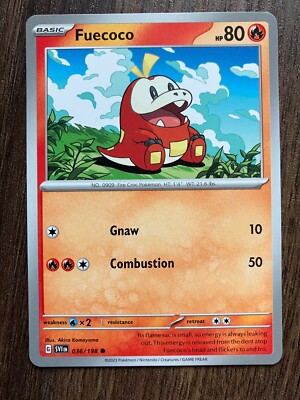 Fuecoco 036/198 - 2023 Pokemon Scarlet & Violet Common Card - Akira Komayama Art