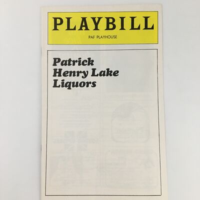 1977 Playbill PAF Playhouse 'Patrick Henry Lake Liquors' Earl Hammond Tom Mason