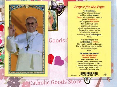 Pope Francis  - Prayer for the Pope - Laminated  Holy Card