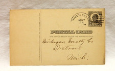 UX20 WILLIAM McKINLEY POSTAL CARD ONE CENT POSTMARKED 1909