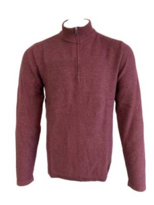 Flag & Anthem Herren Maroon 1/4 Reißverschluss Pullover Sweatshirt Nwt