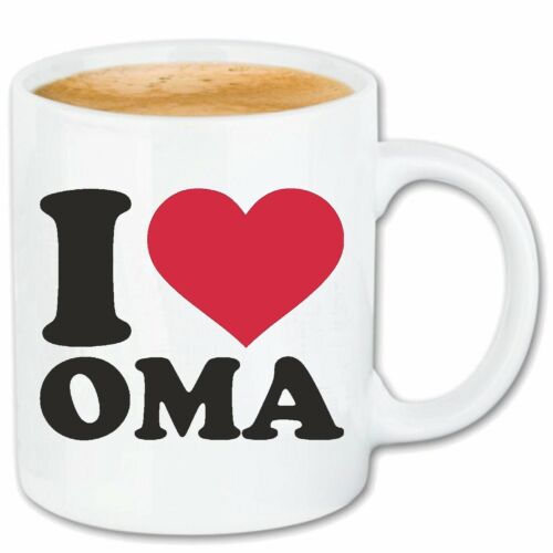 Kaffeetasse I LOVE OMA - GROßELTERN - UROMA - GOLDENE HOCHZEIT - GROßMUTTER - Bild 1 von 1