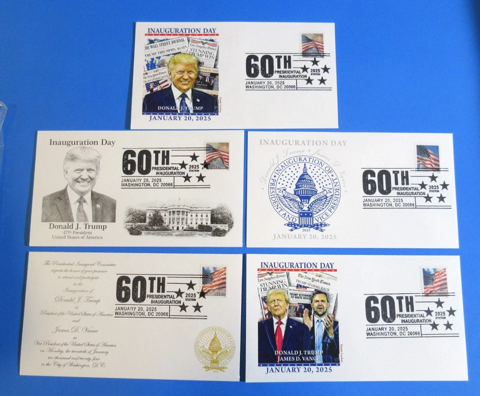 DONALD TRUMP, JD VANCE 2025 PRESIDENTIAL INAUGURATION SET/5, PANDA CACHET, 60TH - Image 2 of 4