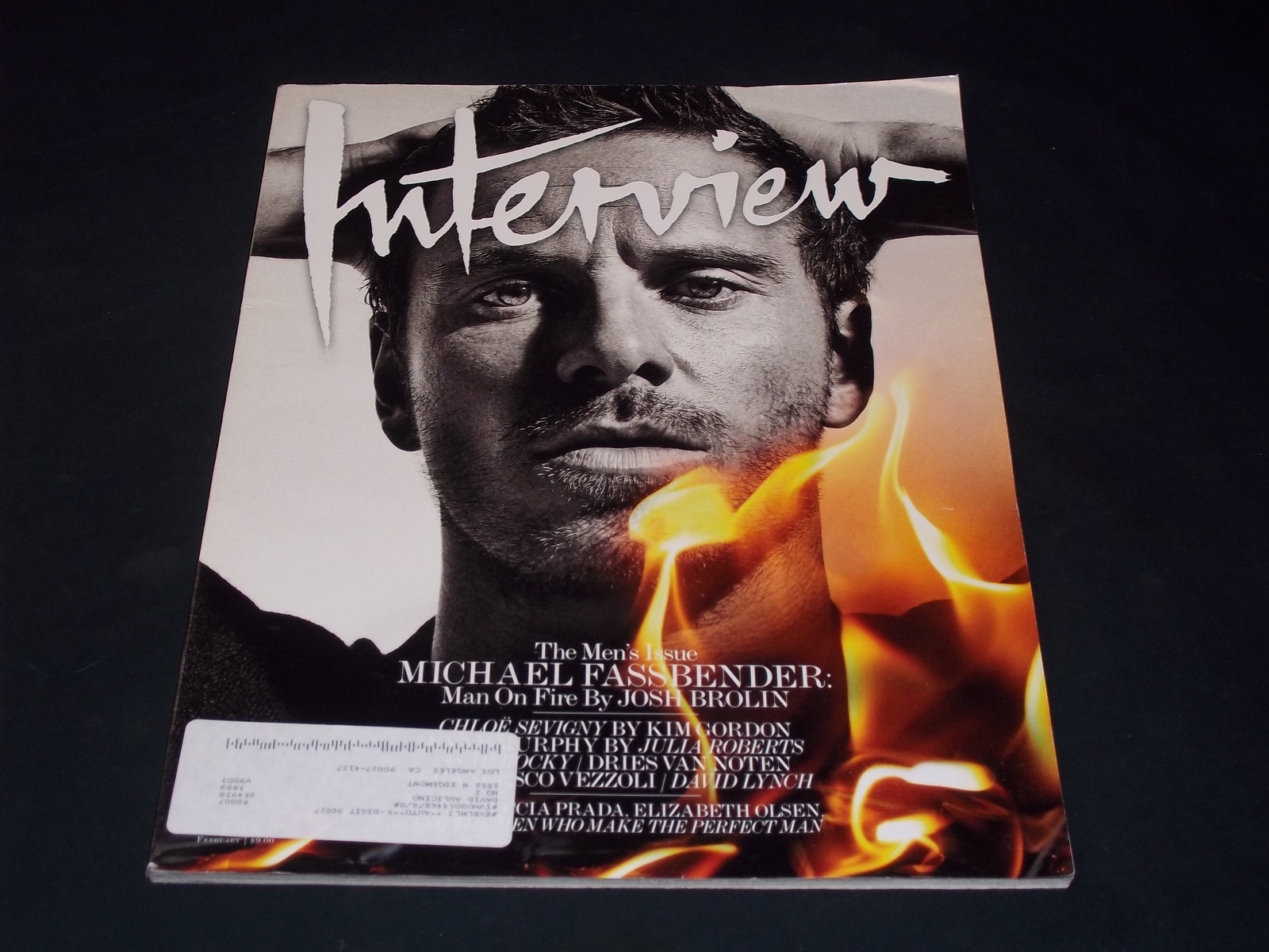 2012 FEBRUARY INTERVIEW MAGAZINE - MICHAEL FASSBENDER FRONT COVER - H 7815