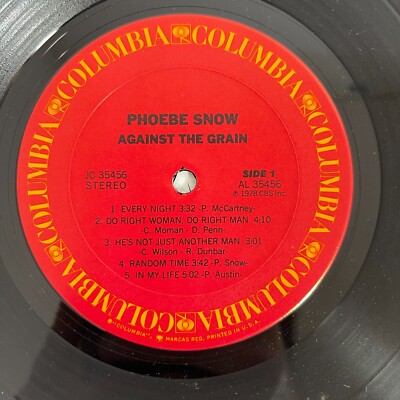 STERLING刻印　Phoebe ／Against The Grain Phoebe Snow Against The Grain LP 1978 Columbia Records JC-35456 VG