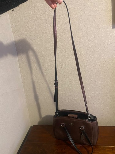 Coach Stanton Carryall 26 in Pebble Leather Metallic Burgundy 36877 - Picture 15 of 20