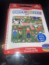 Melissa  Doug Reusable Puffy Sticker Book Farm Theme