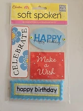 MAMBI Soft Spoken HAPPY BIRTHDAY Scrapbooking Stickers 