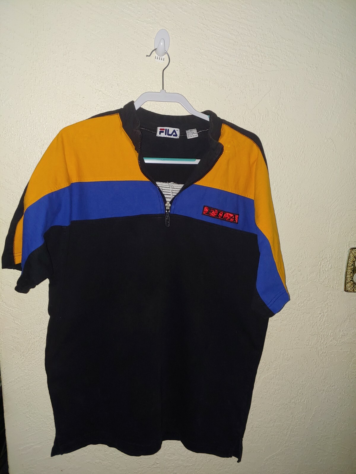 T shirt vintage FILA Proformance Italia con zip TG XL anni 90 Y2K ciclismo