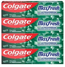 Colgate Max Fresh Whitening Toothpaste Clean Mint 6.3oz – (Pack of 4) New