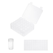 30 Slots Bead Storage Containers, Clear Thin Plastic Bead Boxes with Labels