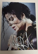 Michael Jackson ☀️ Karta w rozmiarze pocztówek z reprodukcją autografu ☀️ lata 90.