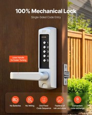 Mechanical Keyless Entry Door Lock, 2.0 Code Upgrade, 5 Digits Code, Single-Side