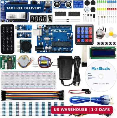 REXQualis Super Starter Kit Based on Arduino UNO R3 with Tutorial and Controller