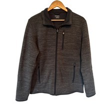 Untuckit Jacket Mens Medium Gray Kezoh Fleece...