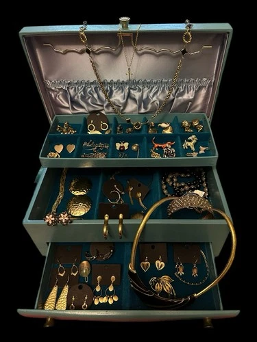 Vintage Estate Costume Jewelry Lot Retro MCM 80s Estate Gold Silver Tone Lot