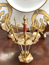 Vintage Toledo Spain Set of 8 Metal Cocktail Appetizer Picks Swords