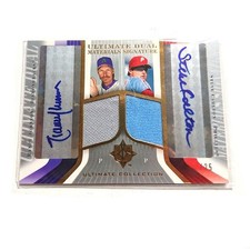 2004 Upper Deck Ultimate Dual Randy Johnson Steve Carlton patch Auto /25