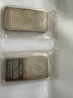 2 Engelhard 10 oz Silver Bar Series C531110 and C537172 Sealed Vintage Logo Back